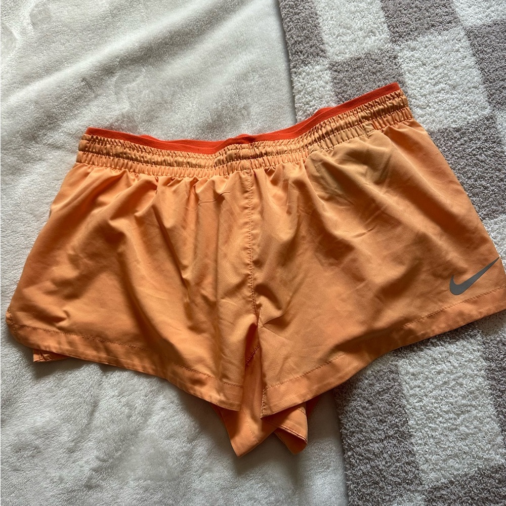 Nike Orange Athletic Shorts Lightweight Elastic Waist